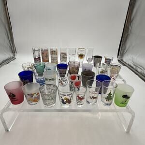 Souvenir Shot Glasses Lot of 33 assorted Novelty, Souvenir, Vintage